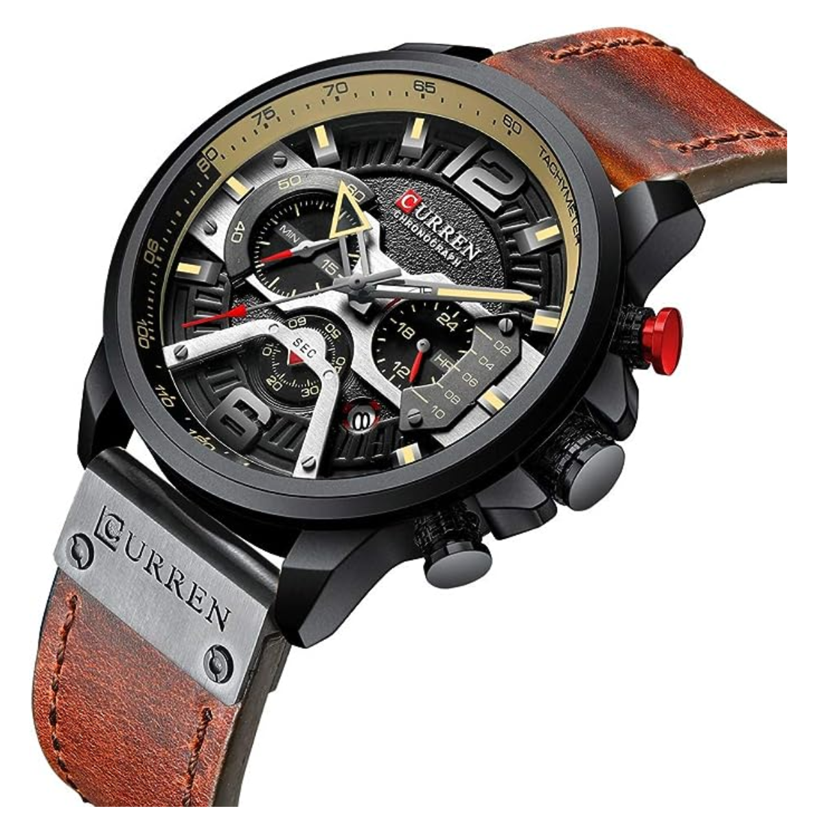 reloj curren hombre original pulso de cuero color cafe Comprar en tienda onlineshoppingcenterg Colombia centro de compras en linea osc1